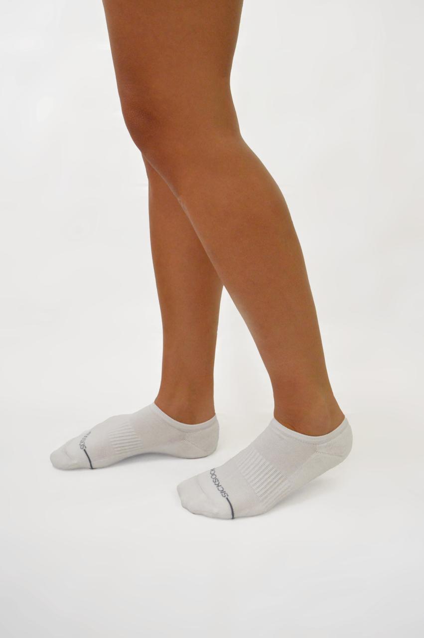 Cushioned Ankle Socks White/Grey