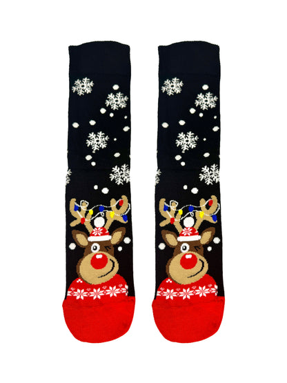 Snow Globe Reindeer Christmas Socks