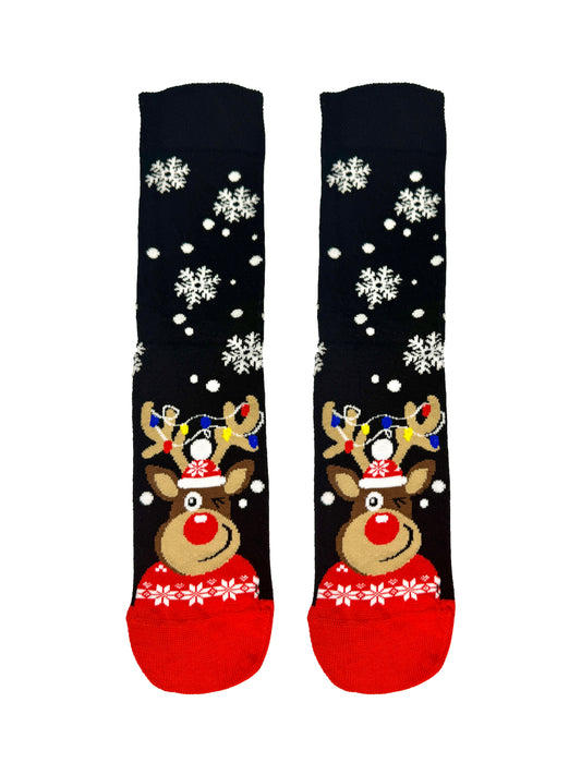 Snow Globe Reindeer Christmas Socks