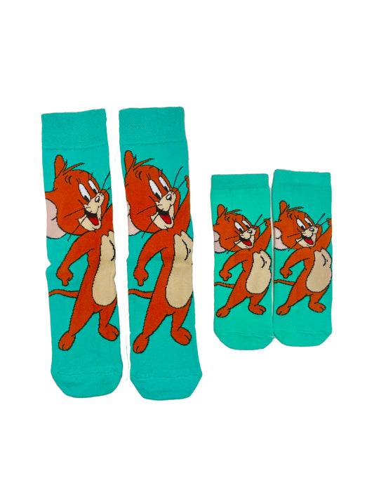 Mini-Me Match: Adorable Jerry Sock Set for Parents and Kids